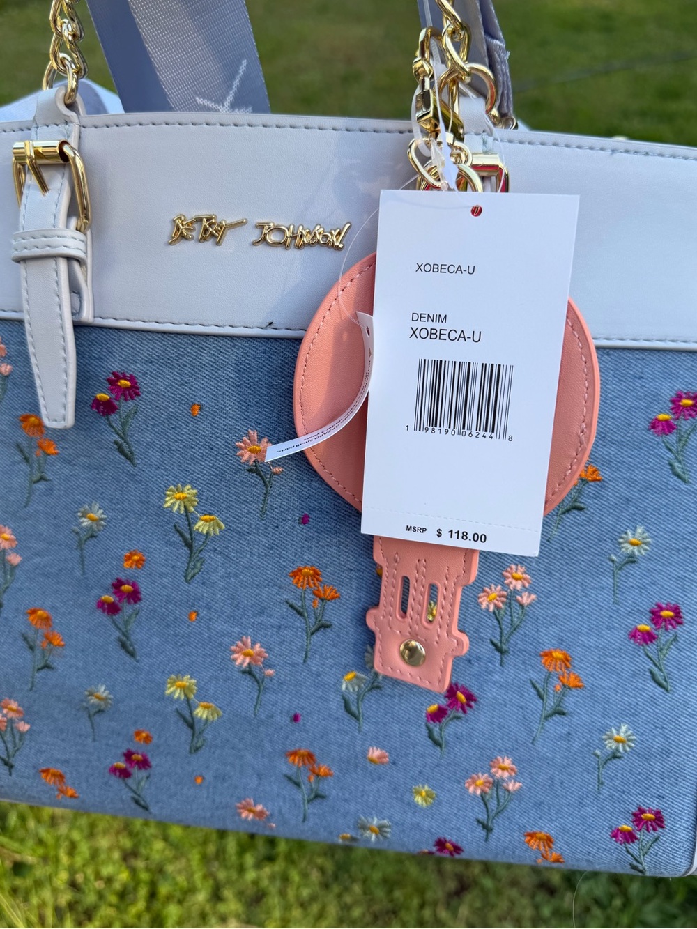 Betsey satchel tote floral stripe quilted roses - Picture 5 of 12